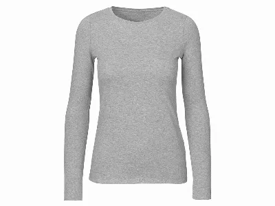 Neutral Neutral Bio-Damen-Langarmshirt mit Rundhalsaussschnitt grau,