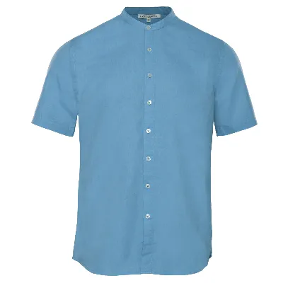 Living Crafts LIVING CRAFTS - Herren Kurzarm Hemd - Blau