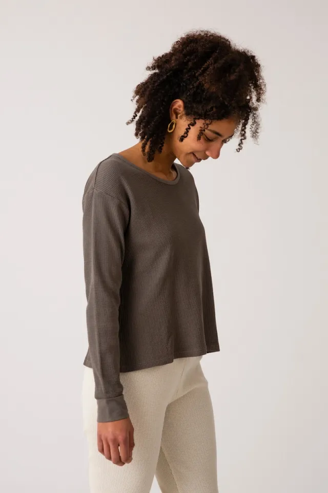 MATONA MATONA Damen vegan T-Shirt Langarm Basic Graphit
