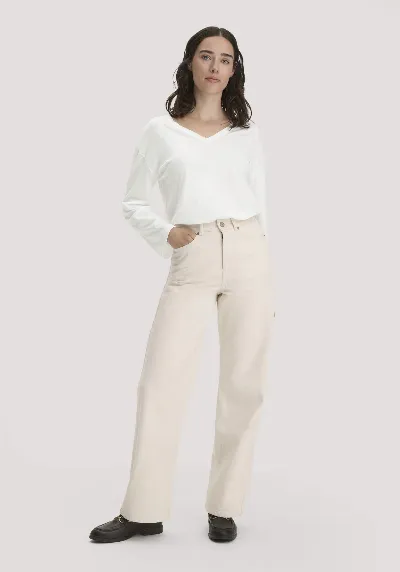 hessnatur hessnatur Damen Jeans ALVA Wide Leg UNDYED aus Bio-Baumwolle mit Recycled-Baumwolle