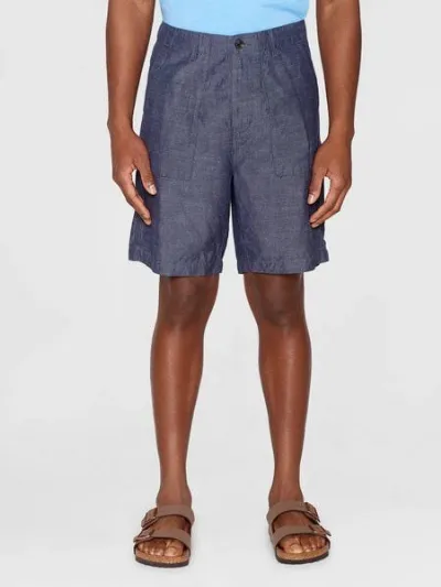 KnowledgeCotton Apparel KnowledgeCotton Apparel Flint wide slub yarn short - night sky
