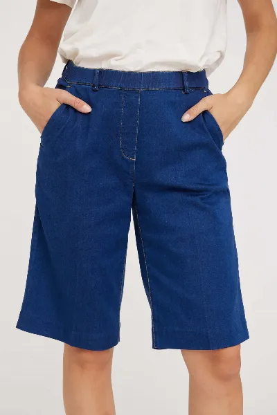 LAURIE LAURIE Damen vegan Lockere Shorts Phoebe Medium Blue Denim