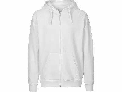 Neutral Neutral Bio-Unisex-Zip-Hoodie 'Tiger Cotton' mit gebürstetem Fleece, white,