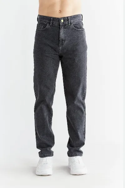 Evermind Evermind Herren vegan Jeans Regular Fit Karbongrau