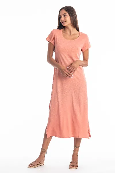 RAVENS VIEW IBIZA RAVENS VIEW IBIZA Damen vegan Rundhals Uma Kleid In Korallenrot