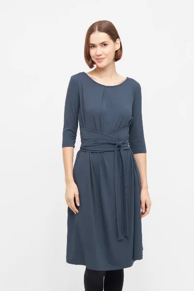 Widda Widda Damen vegan Wickelkleid Kimori Dunkelblau