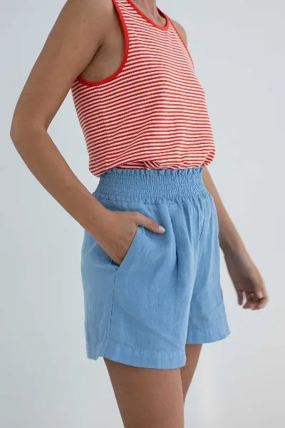 TWOTHIRDS TWOTHIRDS Damen vegan Shorts Walfisch Denim