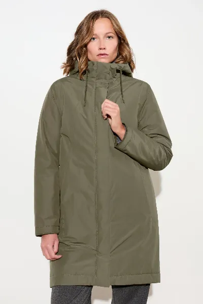 LangerChen LangerChen Damen vegan Parka Wattiert Leicht Tailliert Sencha