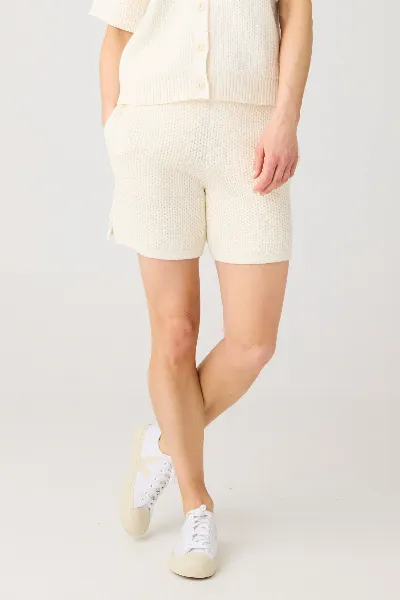 KnowledgeCotton Apparel KnowledgeCotton Apparel Damen vegan Strickshorts Wide Egret