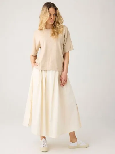 KnowledgeCotton Apparel KnowledgeCotton Apparel Langer Satin-Faltenrock aus Bio-Baumwolle