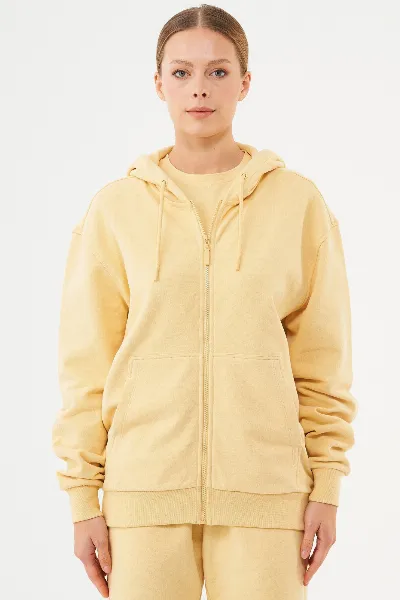 ORGANICATION ORGANICATION Herren vegan Unisex Zip Up Hoodie Junda Soft Gelb