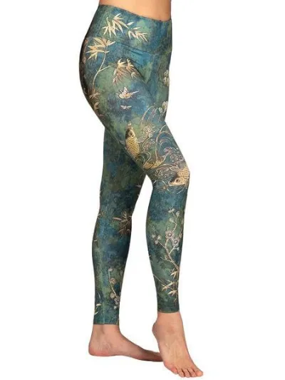 Magadi Magadi Yoga Leggings CAMO komfortables Stretchmaterial, eingearbeitete Tasche