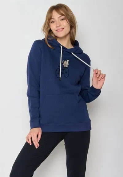 GreenBomb GREENBOMB Bike Cats Basket Chipper - Gemütlicher Hoodie aus Bio-Baumwolle / hochwertiger Print / GOTS / Fair & Vegan