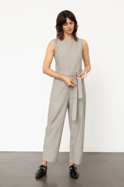 Rotholz Rotholz Damen vegan Jumpsuit Ã„rmellos Gray