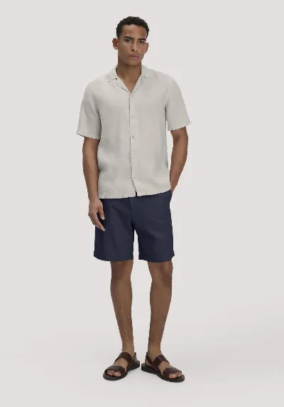hessnatur hessnatur Herren Shorts ENEA Relaxed aus Bio-Baumwolle mit Leinen - blau