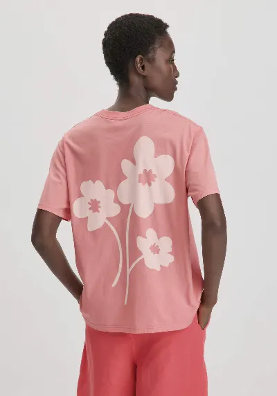 hessnatur hessnatur Damen Print T-Shirt Oversize aus Bio-Baumwolle - rosa