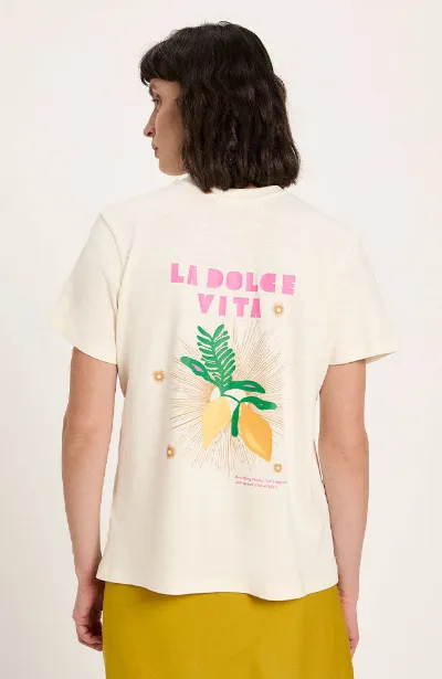 LANIUS Lanius Damen vegan T-Shirt Dolce Vita Ungefärbt