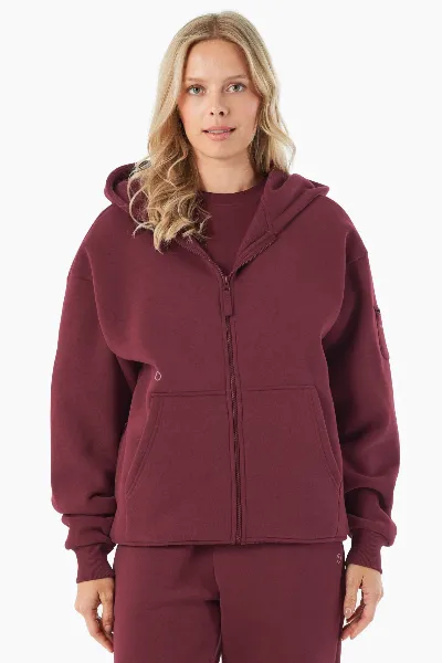 ORGANICATION ORGANICATION Herren vegan Hoodie Mit ReiÃŸverschluss Jenna Bordeaux