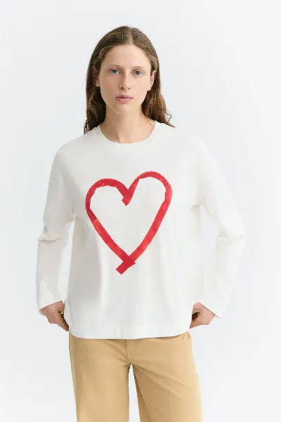 thinking mu Thinking MU Damen vegan Langarm-T-Shirt Heart Tape Emily