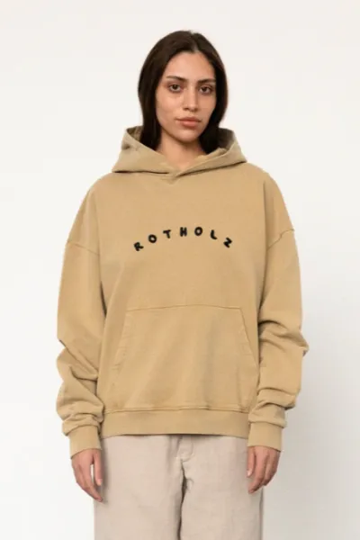 Rotholz Rotholz Damen vegan Kapuzenpulli Logo Senf