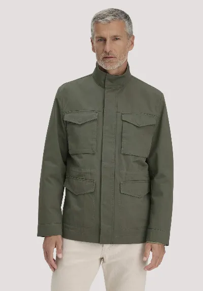 hessnatur hessnatur Herren Field Jacket Regular aus Bio-Baumwolle - grün