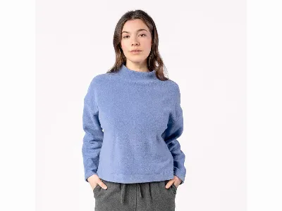 Living Crafts Living Crafts Bio-Damen-Fleece-Pullover 'USIRIS' mit Stehkragen, lavender dust,