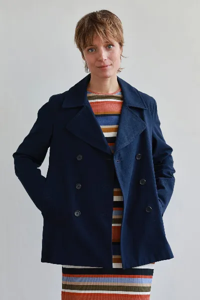 TWOTHIRDS TWOTHIRDS Damen vegan Mantel Mbudya Marine