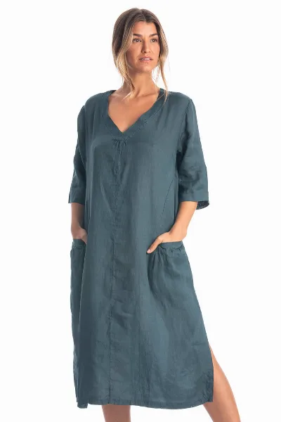 RAVENS VIEW IBIZA RAVENS VIEW IBIZA Damen vegan Kleid Isola Ocean Blue