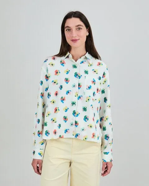 Brava Fabrics Brava Fabrics Langarm-Bluse mit Pixel-Blümchen