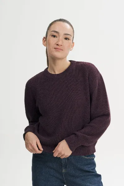 MELA Strickpullover Suriya Weinrot
