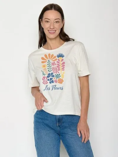 GreenBomb GREENBOMB Les Fleurs Nova - Kastiges T-Shirt aus Bio-Baumwolle / hochwertiger Print / GOTS / Fair & Vegan