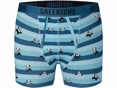 GreenBomb GREENBOMB Bio-Herren-Boxershort Panda Stripes 2, mix,