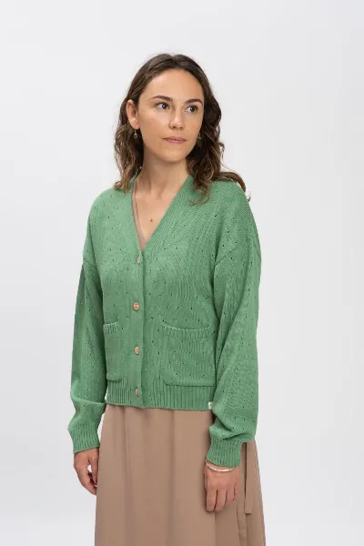 MATONA MATONA Damen vegan Frühling Strickjacke Bohne