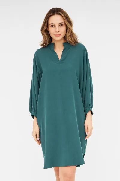 Widda Widda Damen vegan Bluse Tunika Banya Tiefsee Petrol