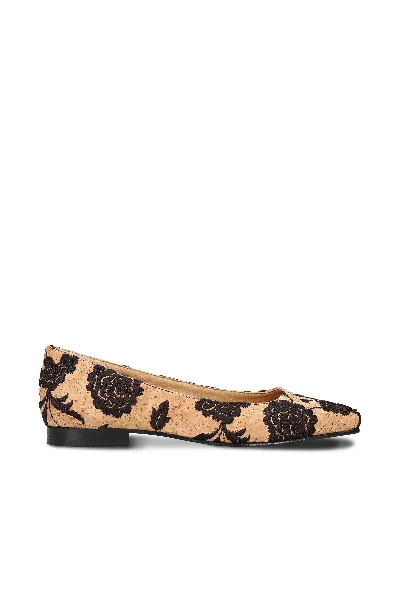NAE NAE Damen vegan Ballerinas Louise Kork Schwarz/Braun