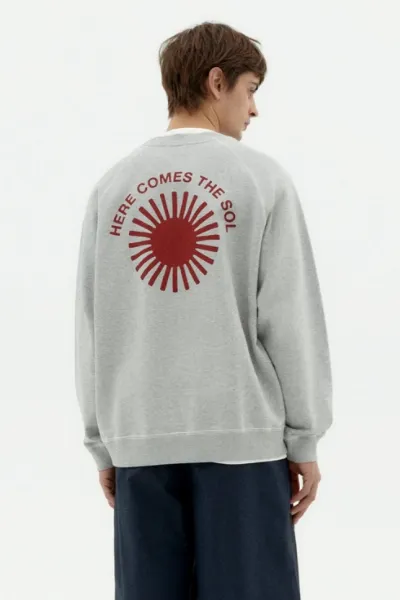 thinking mu Thinking MU Herren vegan Sweatshirt Retro Sun Pepe Grau