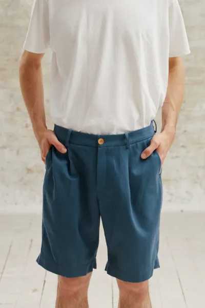 Jyoti Fair Works Jyoti Fair Works Herren vegan Shorts Neem Ocean Blue