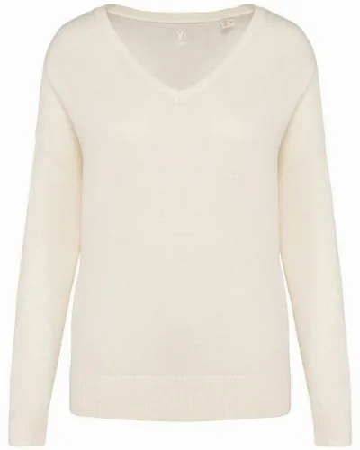YTWOO YTWOO Damenpullover mit V-Ausschnitt aus Bio-Baumwolle und Lyocell TENCEL