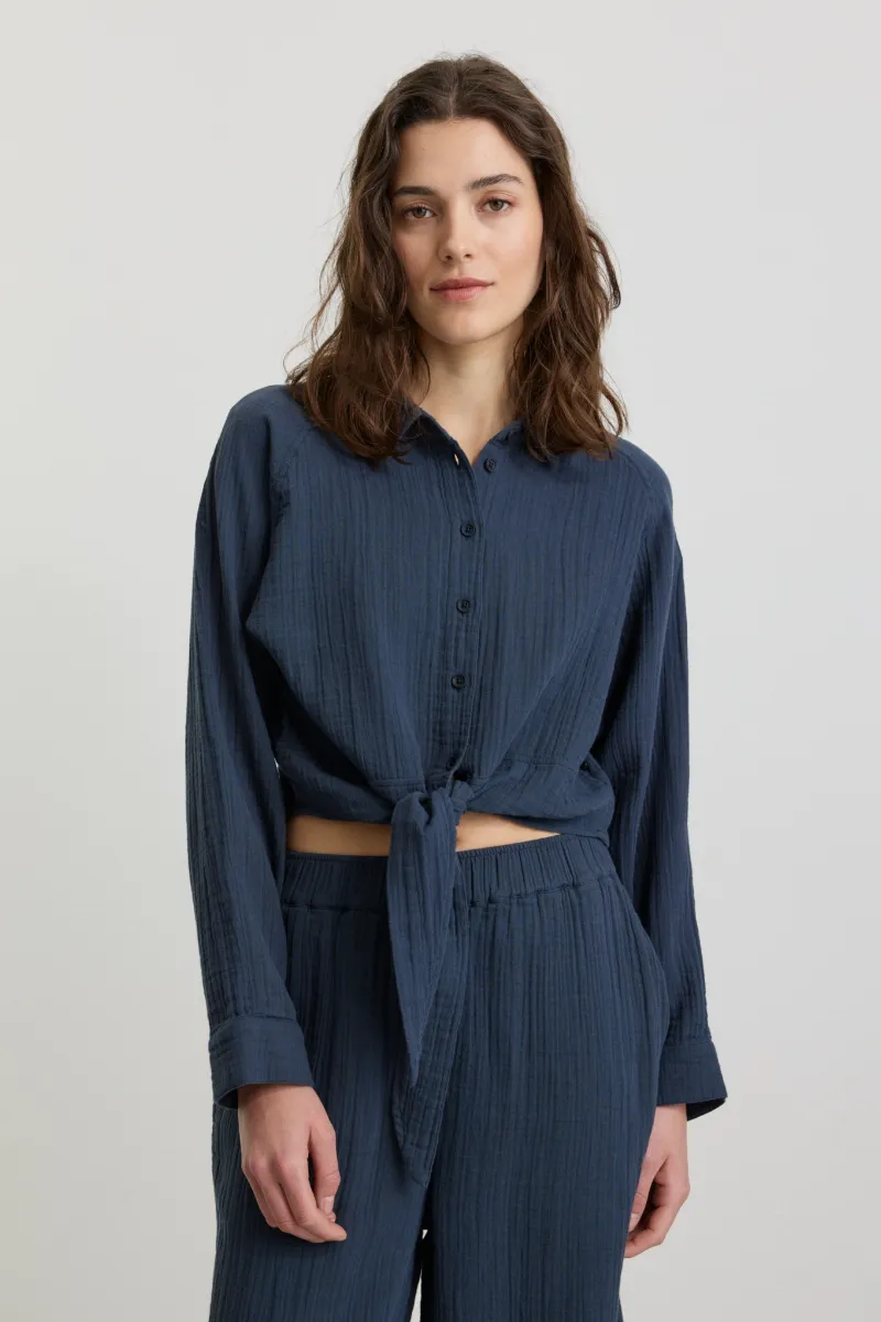 recolution Recolution Damen vegan Bluse Vanille Navy