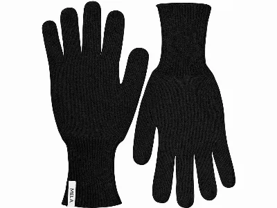MELA MELA Bio-Rippstrick-Handschuhe 'RISHI', schwarz, S/M