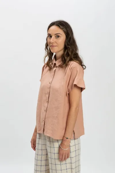 MATONA MATONA Damen vegan Leinenhemd Rose Rosa