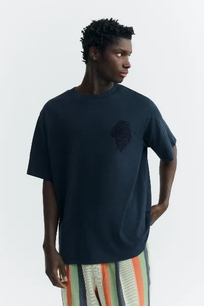 thinking mu Thinking MU Herren vegan T-Shirt Eric Oversized Shell Navy