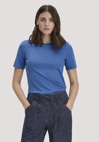 hessnatur hessnatur Damen T-Shirt Regular aus Regenerative Organic Cotton (ROC) - blau