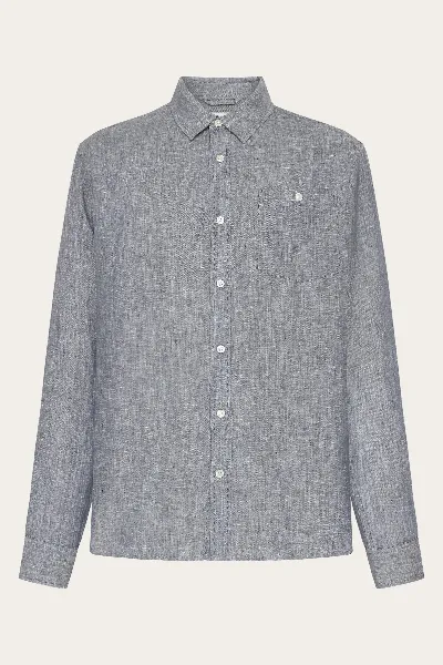 KnowledgeCotton Apparel KnowledgeCotton Apparel Herren vegan Hemd Custom Fit Vintage Indigo