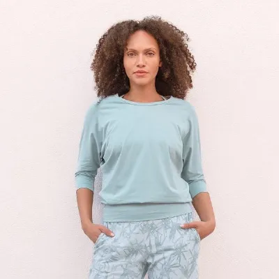 Jaya Jaya SHIRLEY - Damen - lockeres 3/4 Shirt für Yoga und Freizeit aus Biobaumwolle