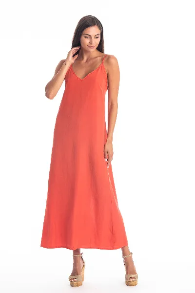 RAVENS VIEW IBIZA RAVENS VIEW IBIZA Damen vegan Kleid Selena Fliese Rot