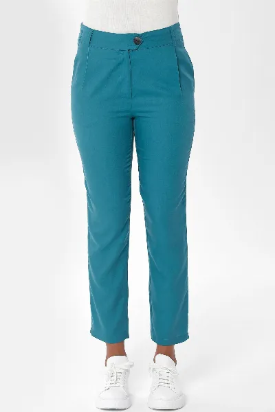 ORGANICATION ORGANICATION Damen vegan Chino Hose Cropped Petrolgrün