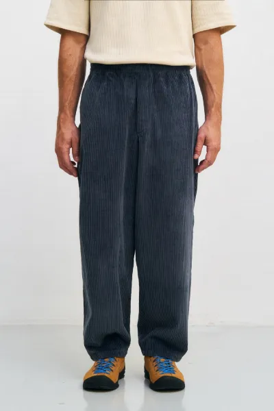 Rotholz Rotholz Herren vegan Hose Wide Cord Blau