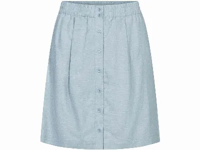 Bleed bleed Damen-Rock Hanno mit Knopfleiste, blau,