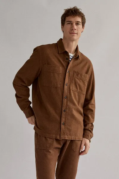 TWOTHIRDS TWOTHIRDS Herren vegan Hemd Taylor Braun Sand